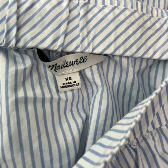Madewell Clean Off The Shoulder Top Womens Size XS Blue White Striped Casual - Picture 6 of 11
